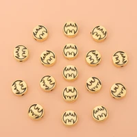 100pcslot antique gold bat round spacer beads 2 sided for diy bracelet necklace jewelry making accessories