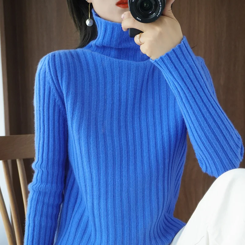 

Womens Winter Sweaters Rib Knitted Jumper Turtleneck Woman Sweaters Casual Loose Bottoming Sweaters Female 2021 Basic Pullovers