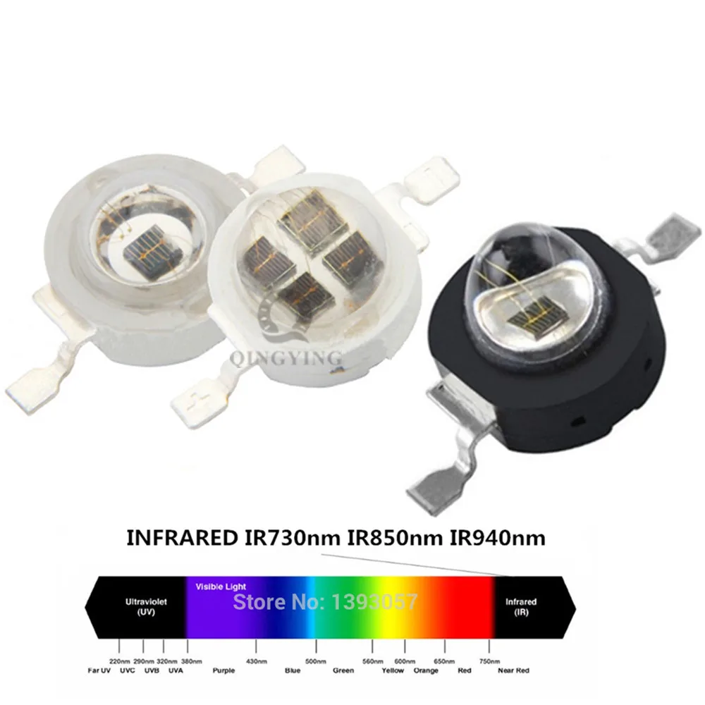 

3W 5W Infrared IR High Power LEDs Emitter CCTV Camera IR Diode for Security Black LEDs 850nm 940nm 3W 700mA