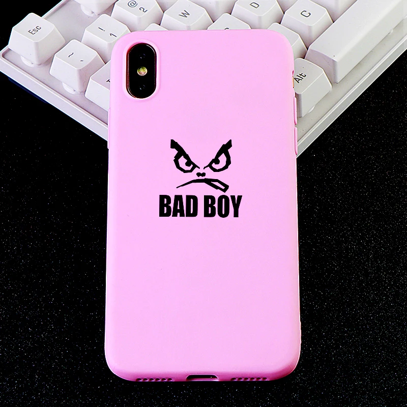Забавные за чехол на айфон iPhone 6 S 7 8 Plus X XS MAX XR случае BAD BOY Мягкие TPU силиконовые
