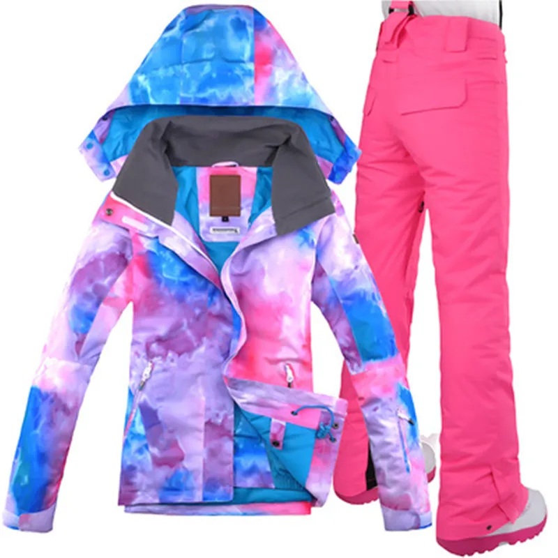 2019 GSOU зимний женский лыжный костюм сноуборд куртка брюки ветрозащитный