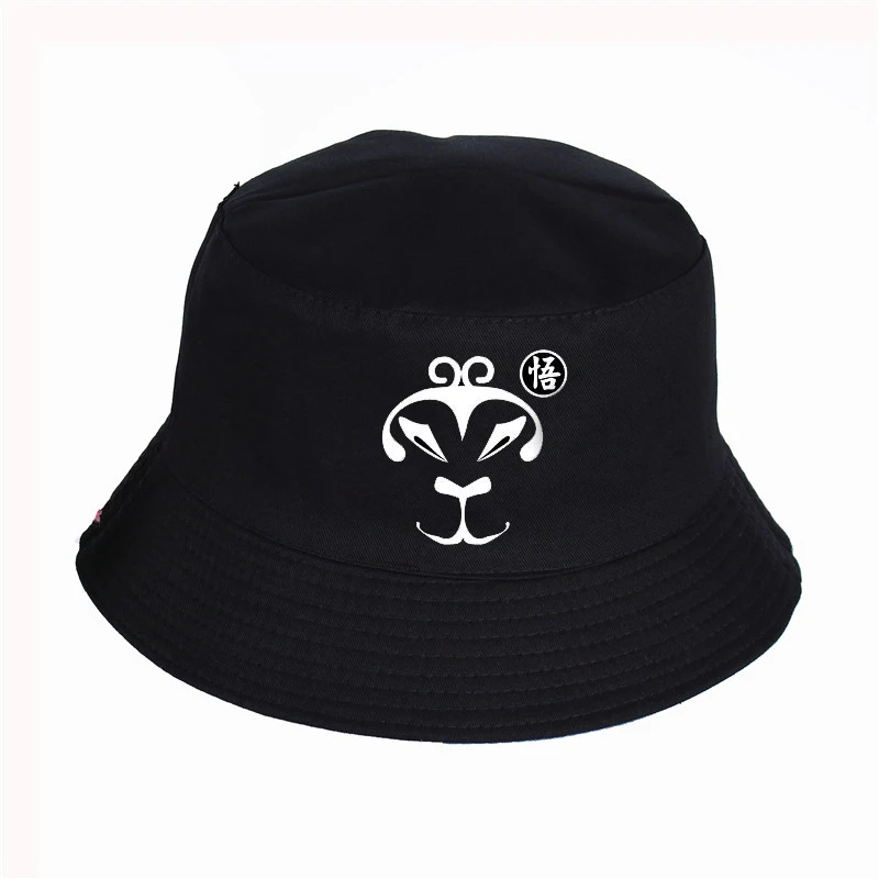 Панама с принтом Король обезьяны для мужчин и женщин плоским козырьком от солнца