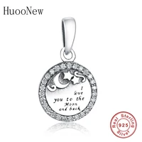 fit original charms bracelet i love you to the moon and back dangle 925 sterling silver jewelry pendant berloque bangle