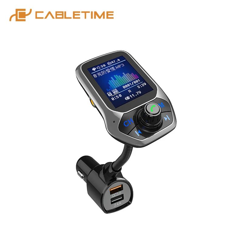 Автомобильное зарядное устройство CABLETIME 2020 USB 3 0 светодиодный дисплей 2 4 А