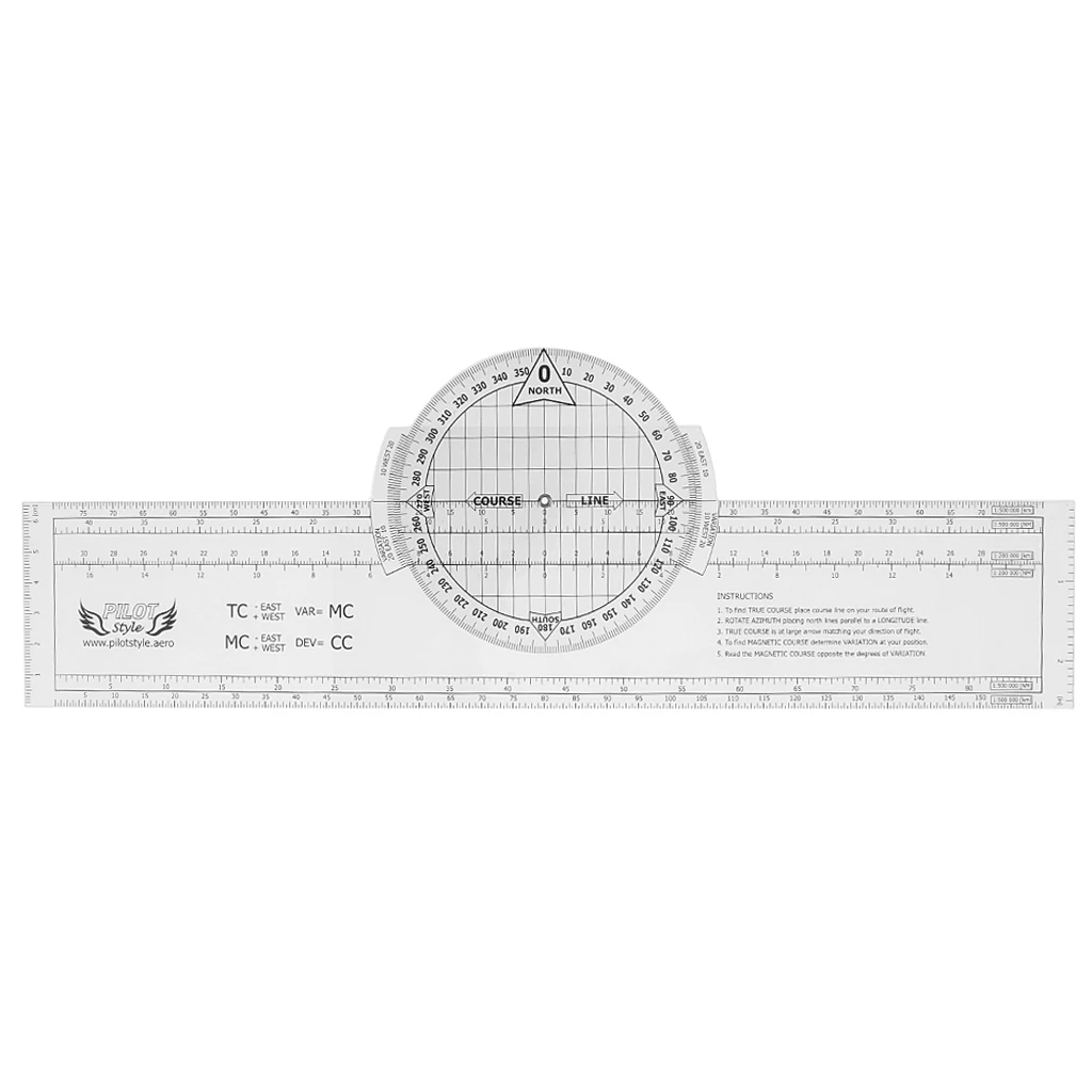 

13.2 x 2.4inch Flight Navigation Plotter, Nautical Distance Ruler