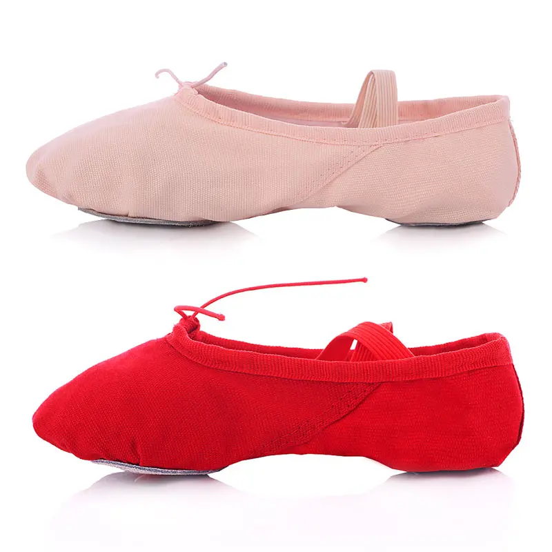 Женские Балетные танцевальные туфли парусиновые на плоской подошве для йоги