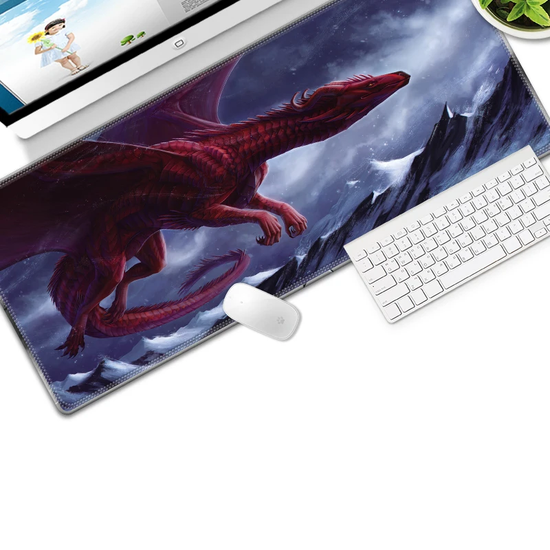 90*40 см игровой коврик для мыши большой XL логотип дракона компьютерный XXL