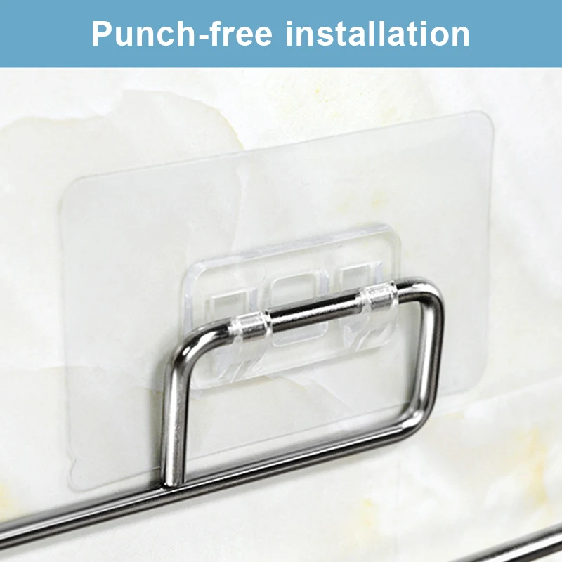 

Toilet Paper Holder Stainless Steel Bathroom Suction Hanger Tissue Rack Kitchen Towel Hanging Rack HFD889