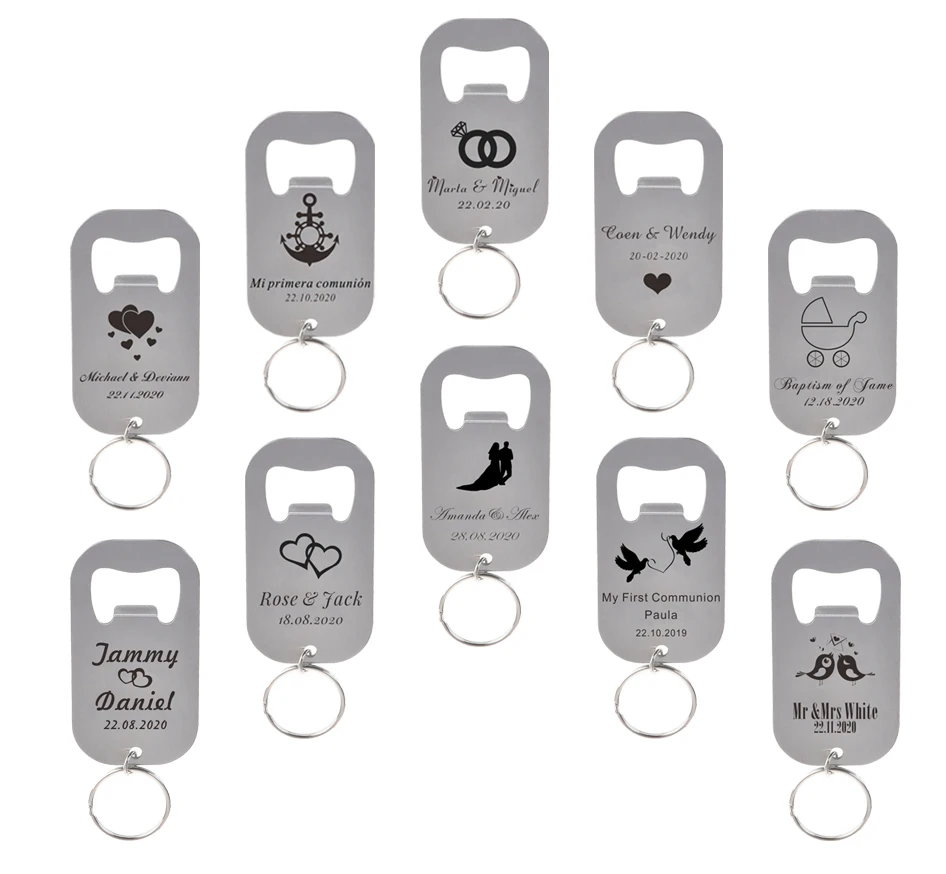 50 шт. персонализированные Нержавеющая сталь открывашка в виде индивидуальный