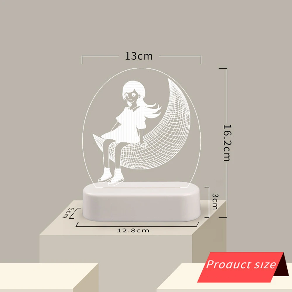 Теплый белый 3D ночник украшение для спальни иллюзия ночные светильники медведь