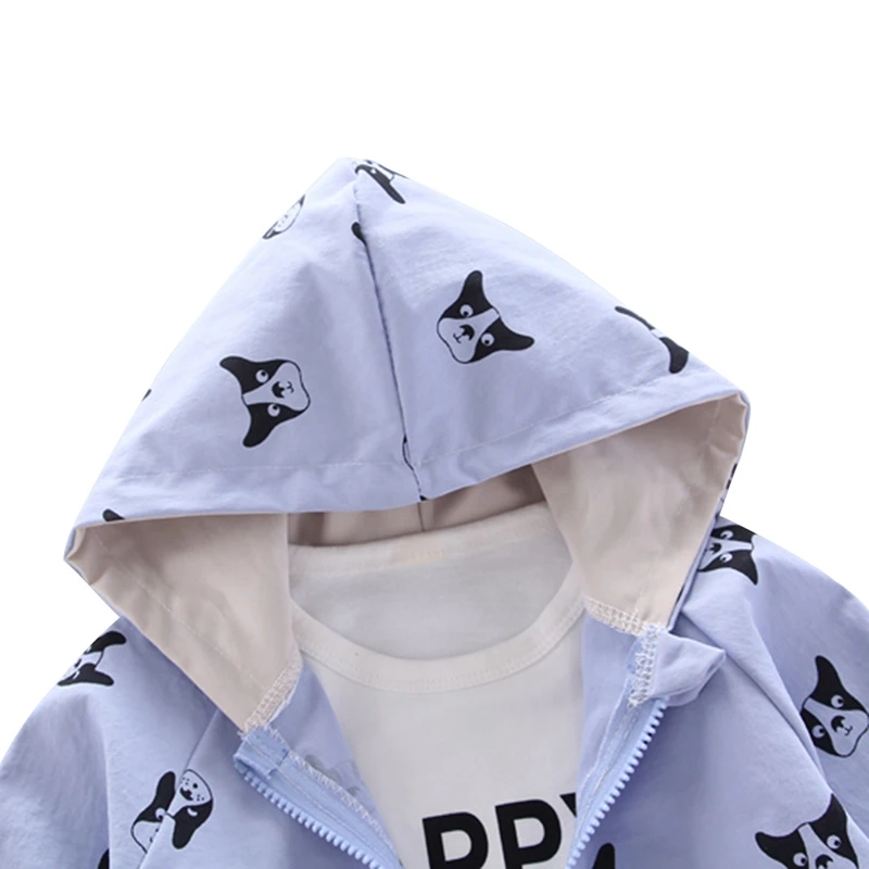 

Fashion Children's Coat Lovely Printed Hooded Coat Boys And Girls Long Sleeve Jacket Zipper Top Coat And Lovely Children's Wear