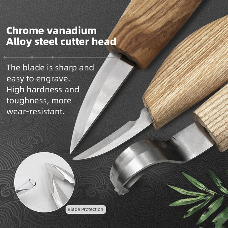 

Wood Carving Knife Chisel Woodworking Cutter Woodcarving CutterHand Tool Set High Strength Hooked Whittling Cutter Doersupp