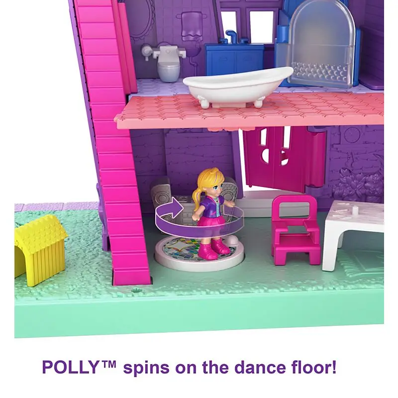 Mattel Polly Pocket House : 4 Stories 11 Accessories &amp Micro Dolls Play house games Set Toy for Children Gift GFP42 | Игрушки и хобби