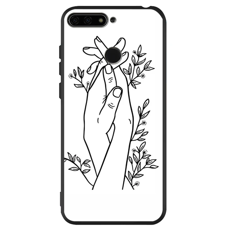 Простой Черный силиконовый чехол для телефона Lover Hand Line Huawei honor 30 20 Pro 8 8X 9 10 Lite Mate |