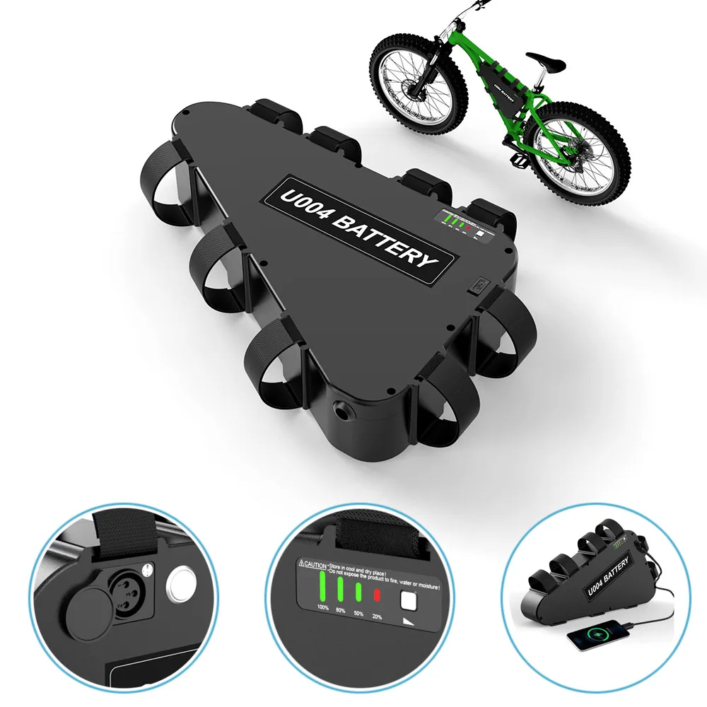Аккумулятор для электровелосипеда Ebike 48 В 52 в 20 А · ч 36 аккумулятор 18650 треугольный