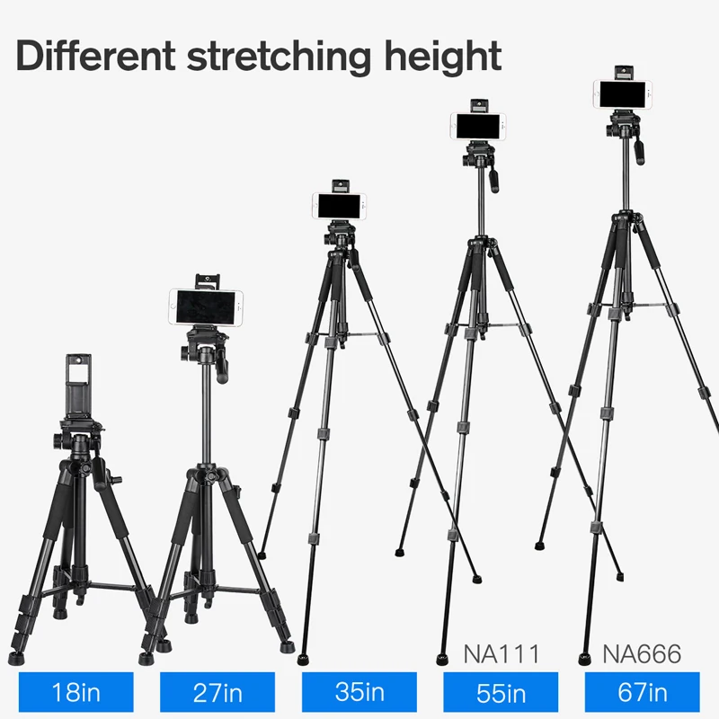 67in camera tripod professional photography tripod stand with phone holder portable travel tripe for canon sony nikon cameras free global shipping