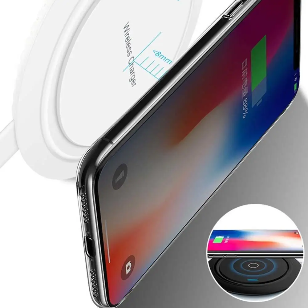 10 Вт Qi настольная Беспроводная зарядная панель для iPhone 12 11Pro Max XR 8 Plus Samsung S9 S10 + Note 9