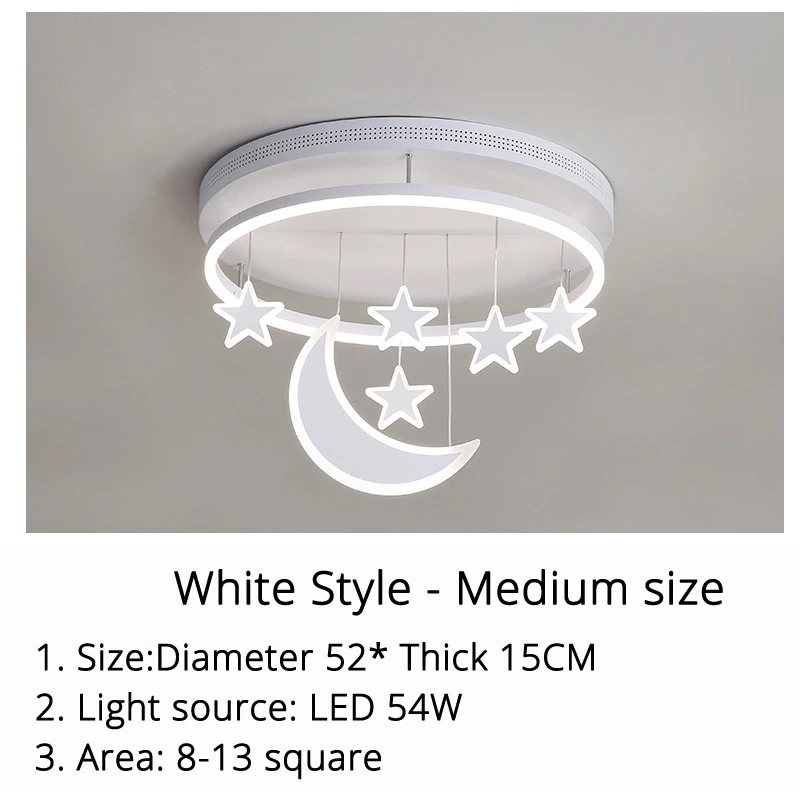 white 52cm 54w 8003 Акриловый светодиодный светильник-люстра для детской кровати, кабинета, железная основа, кремниевый Диммируемый пульт дистанционного управления, розовый, белый, осветительная лампа - Цвет абажура: white 52cm 54w 8003
