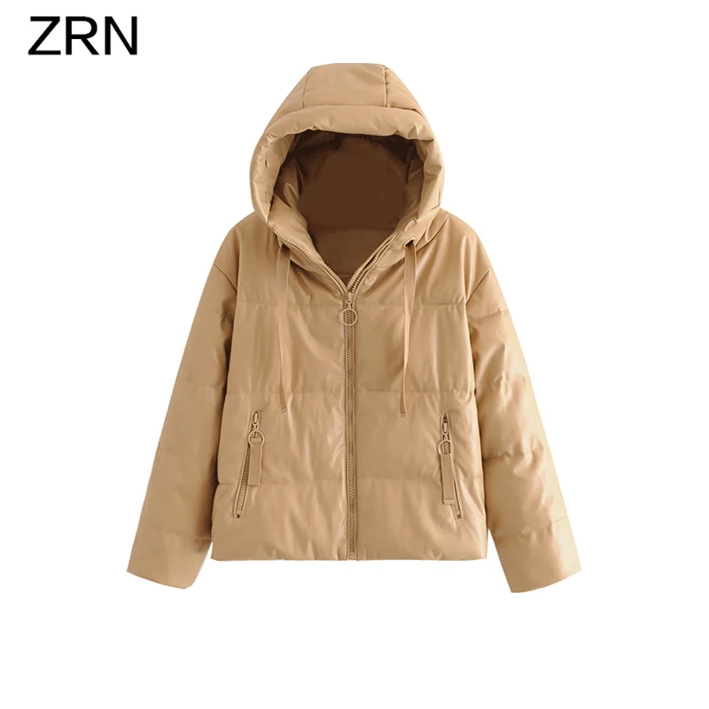 ZRN 2020 Новая женская модная винтажная однотонная Толстая Теплая стеганая куртка