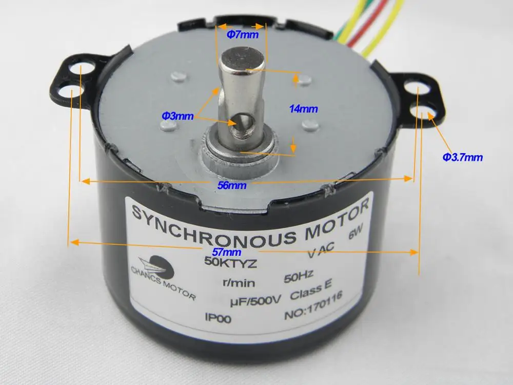 CHACNS High Speed Mini Gearbox Electric Motor 50KTYZ 220V 30RPM Synchronous Geared 2PCS | AC