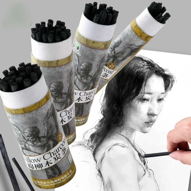 

Cotton willow charcoal strips carbon rods art charcoal fine strips sketch drawing sketches Sketch charcoal pen drawing robot