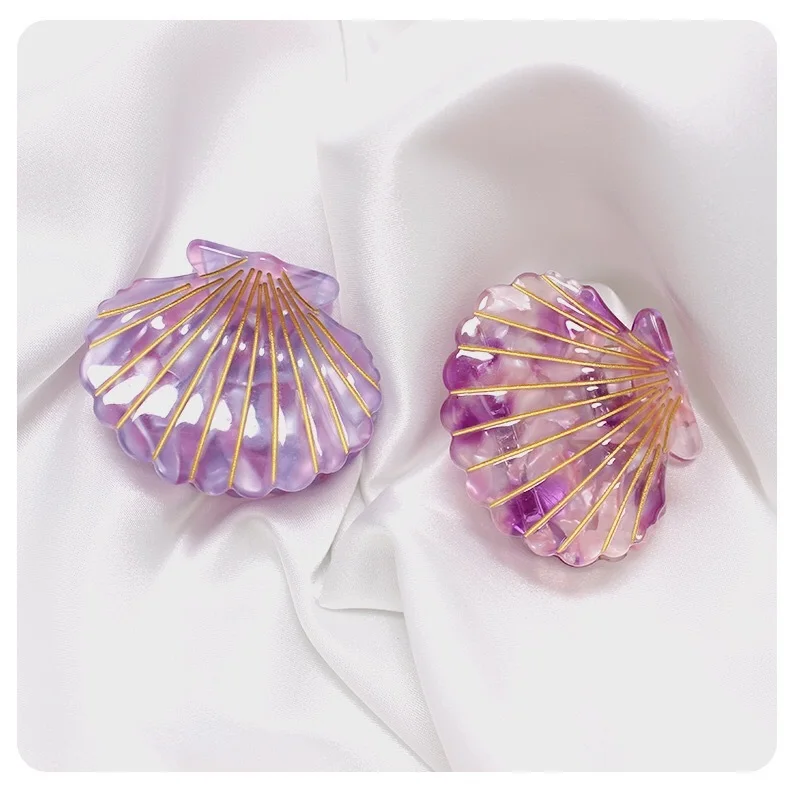 2019 New Fashion Shell Party Hair Clip Acetate Resin Floral Bohemia Hairgrips Ponytail Hairpins Starfish Women Accessories |