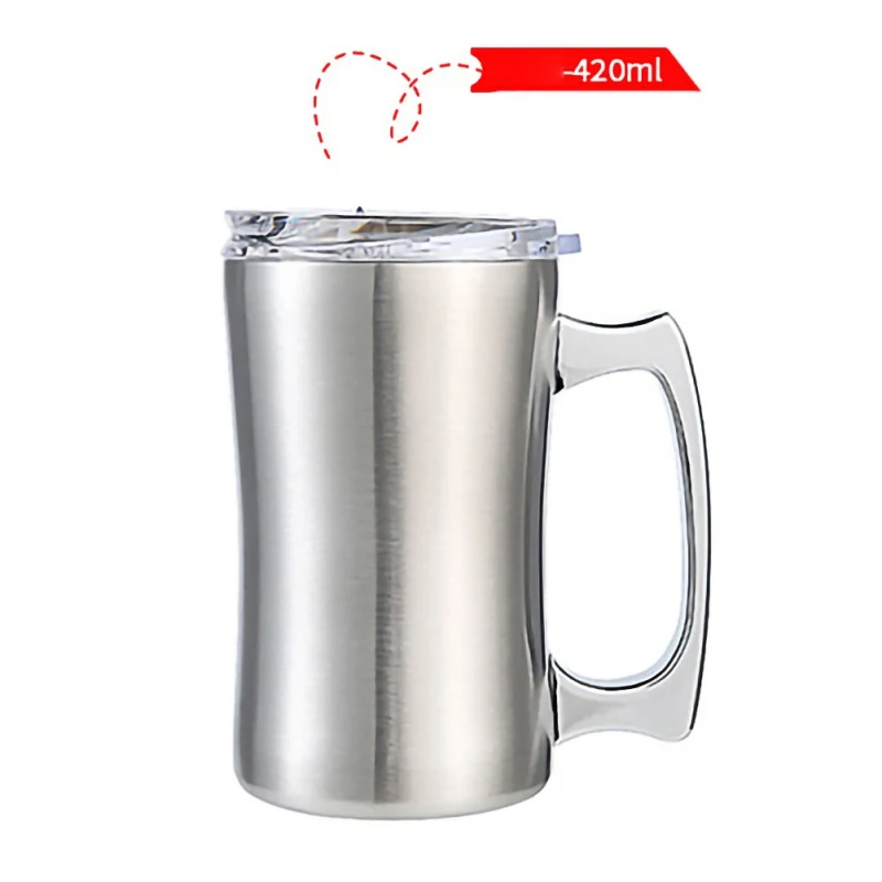 Нержавеющая сталь с двойными стенками изотермическая чашка крышкой Термокружка