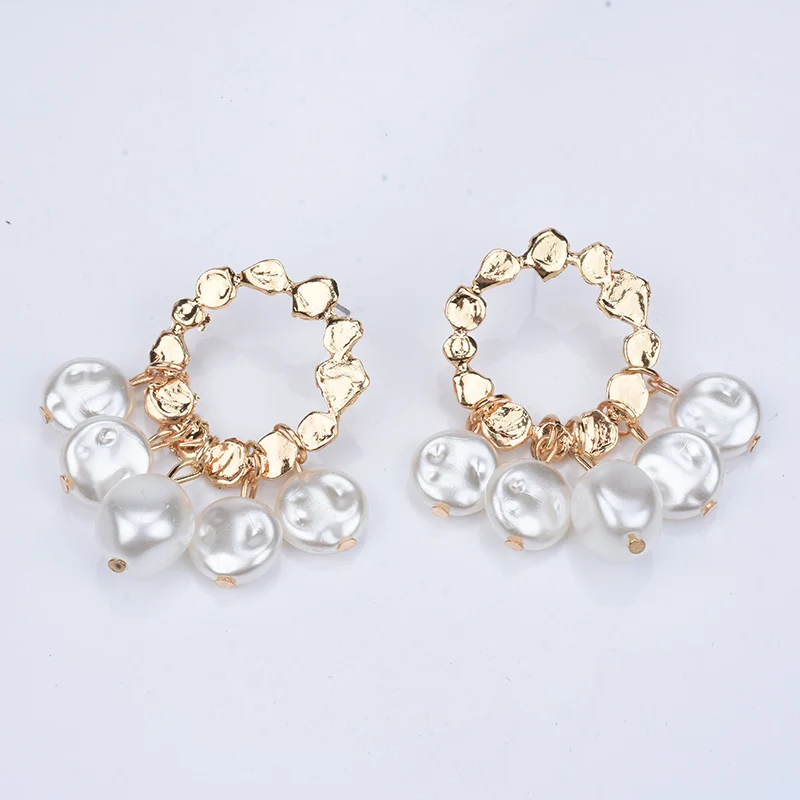 Новинка 2024 модные висячие серьги ZA с нерегулярным искусственным жемчугом