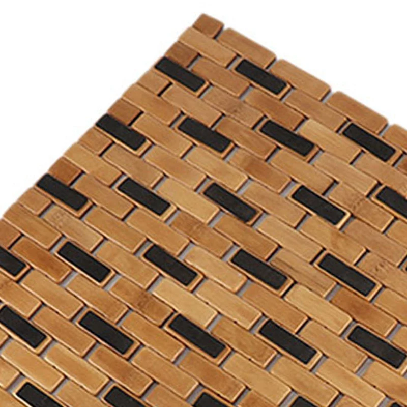 

Bamboo Bath Mat Silicone Anti Slip Pads Roll Up Wooden Bath Mats Boho Bamboo Decor Shower Mats for Shower, Spa