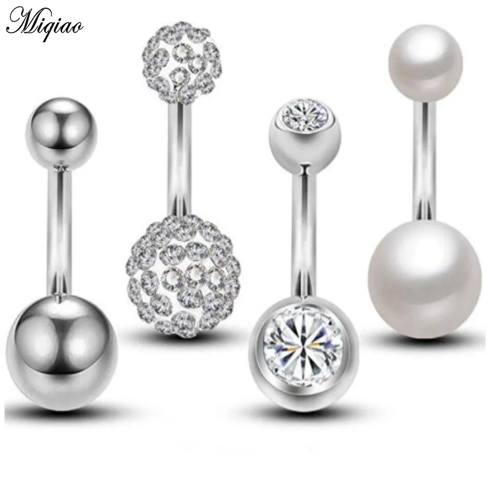

Miqiao 4pcs Set Surgical Steel Piercings Navel Piercings Belly Button Piercing Body Jewelry