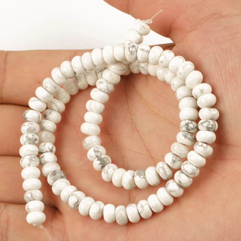 

Оптовая продажа, бусины из натурального камня Howlite, Плоские Круглые бусины для изготовления ювелирных изделий, ожерелий, браслетов, «сделай ...