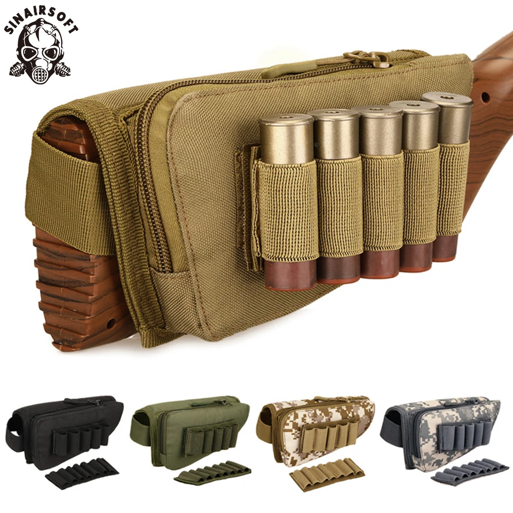 

Tactical Muti-functional Rifle Shotgun Buttstock Cheek Rest Rifle Stock Ammo Shell Nylon Magazine Molle Pouch Holder Bandolier