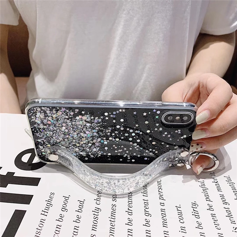 Чехол для телефона с блестящим порошком iPhone 11 Pro Max XR XS 7 8 6S Plus мягкий эпоксидной