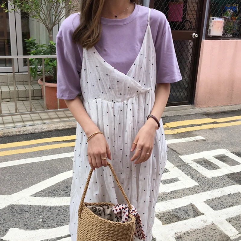 Футболка женская однотонная базовая Повседневная Свободная рубашка черный