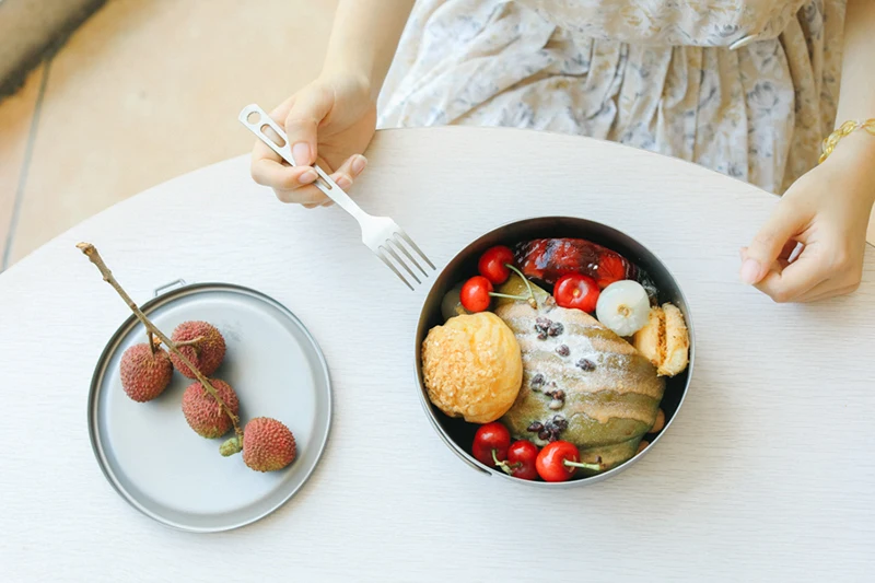 Кит титановый Ланч-бокс для взрослых с крышкой Microwavable титана Bento box герметичный контейнер для еды ланчбокс для пикника 1.2л