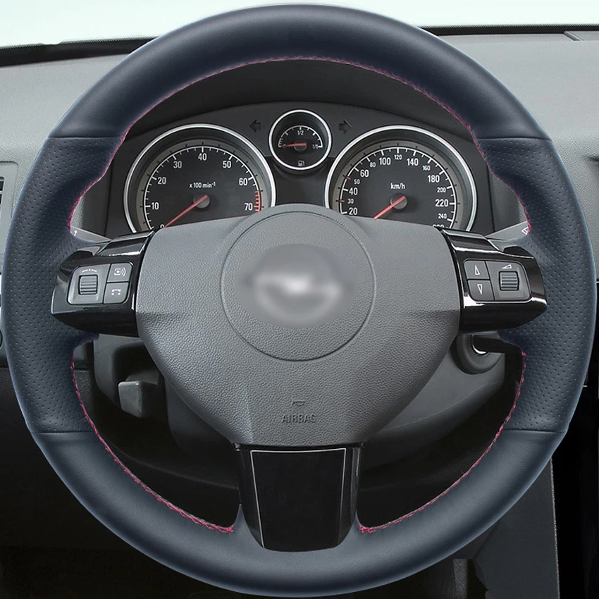 Черная накладка на руль из искусственной кожи для Opel Astra 2004-2009 Zaflra 2005- Signum 2005-2009 Vectra 2005-2009 Holden Astra