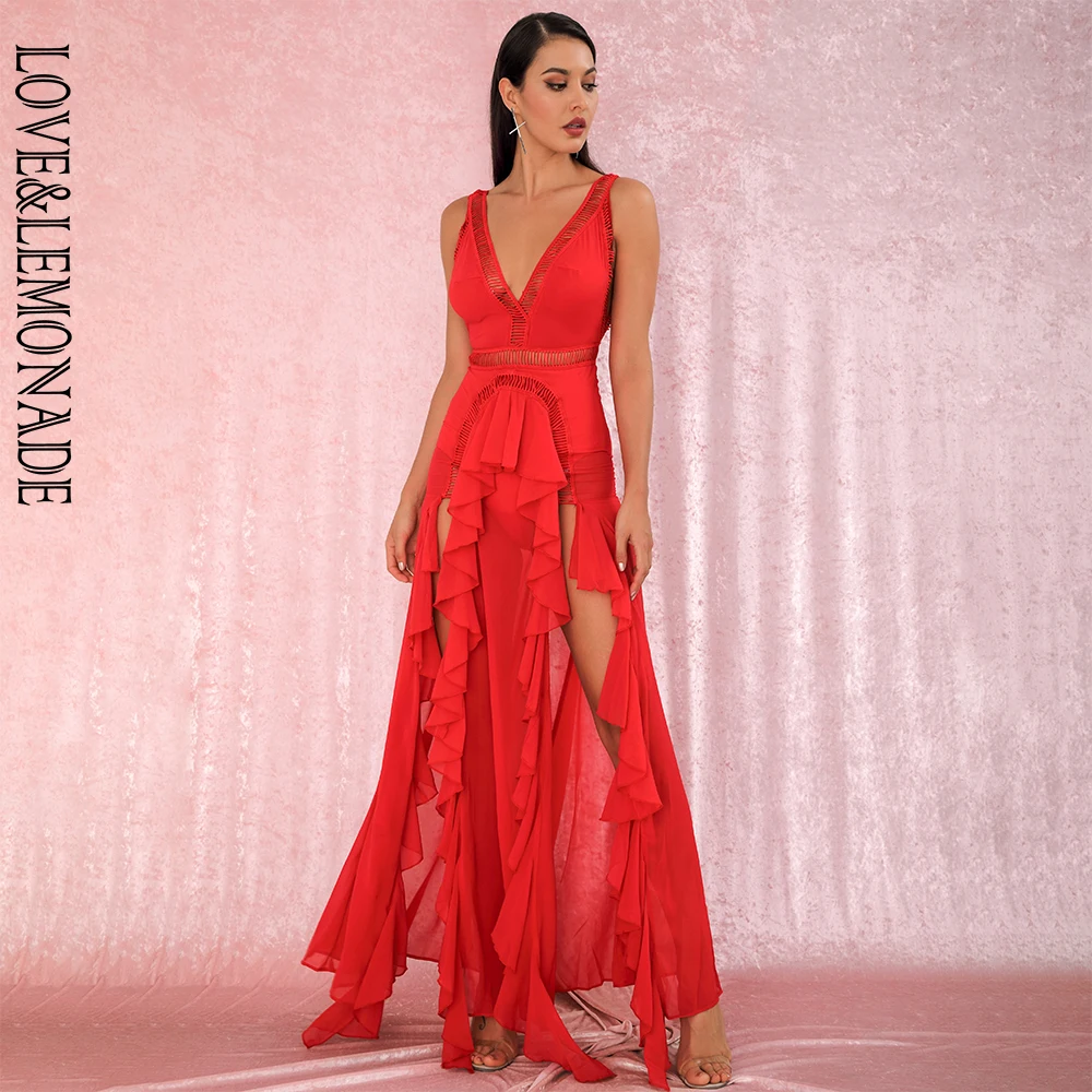 LOVE&ampLEMONADE Сексуальное красное сексуальное нижнее белье с глубоким v-образным