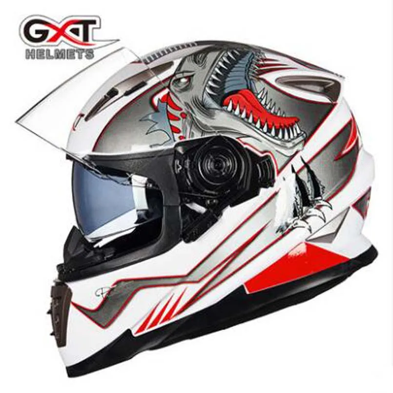 Новинка 2017 GXT мотоциклетный шлем мужские двойные линзы полностью закрытые