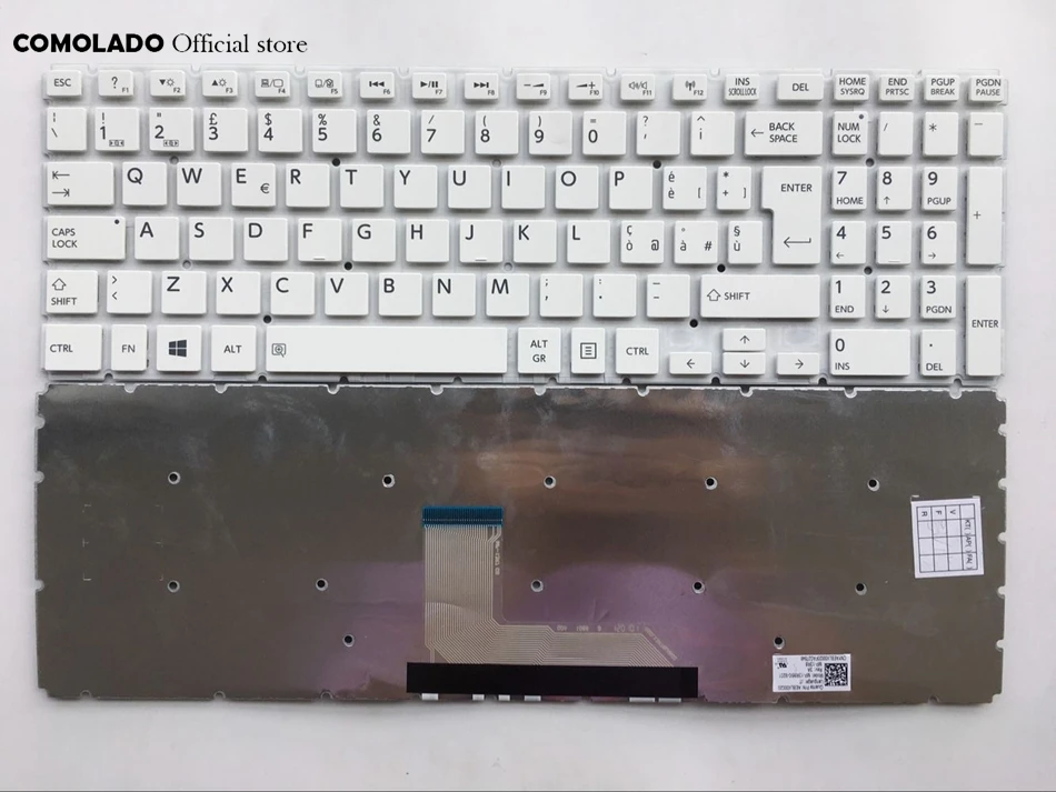 Это Итальянский клавиатура для ноутбука Toshiba Satellite L50 B L50D L50T белый без рамки