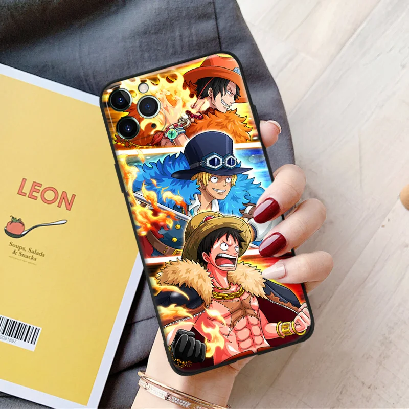 Мягкий силиконовый чехол для телефона Luffy Ace Sabo с аниме iPhone se 6 6s 7 8 plus x xr xs 11 pro