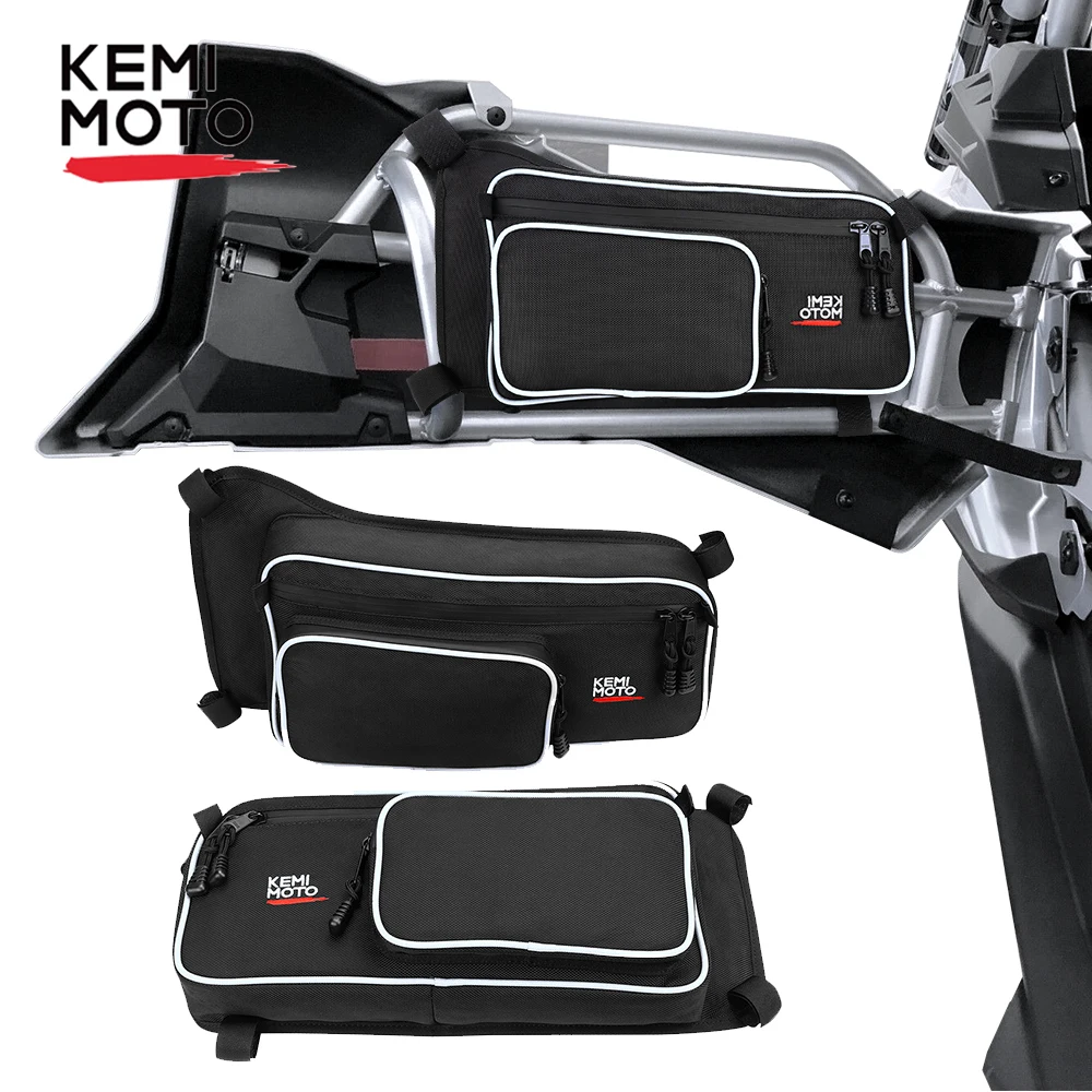 KEMIMOTO UTV Black Rear Stock Door Bag Pair With Knee Pad For Can-Am Maverick X3 Max Turbo R 2017 2018 2019 2020 Storage Bag