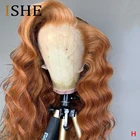 Парики из натуральных волос оранжевого цвета, HD T-образные парики на шнурке, волнистые парики для чернокожих женщин, предварительно выщипанные 13x1, парик на шнурке Remy 150