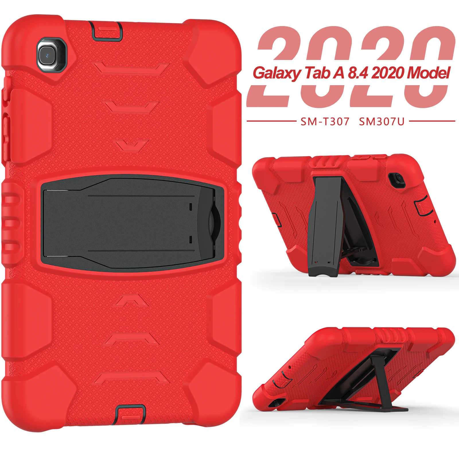 

For Samsung Galaxy Tab A 8.4 T307 2020 Tablet Case With Screen Protector Shockproof Stand Tablet Cover for SM-T307 T307U