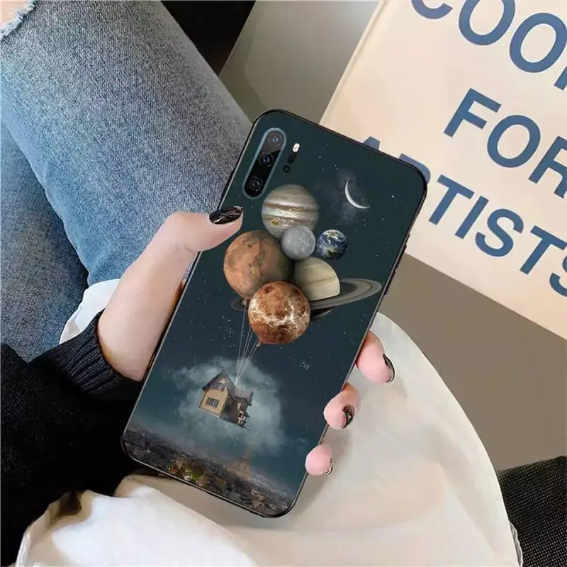 

Space Planets Earth Mars Phone Case For Huawei honor Mate P 9 10 20 30 40 Pro 10i 7 8 a x Lite nova 5t