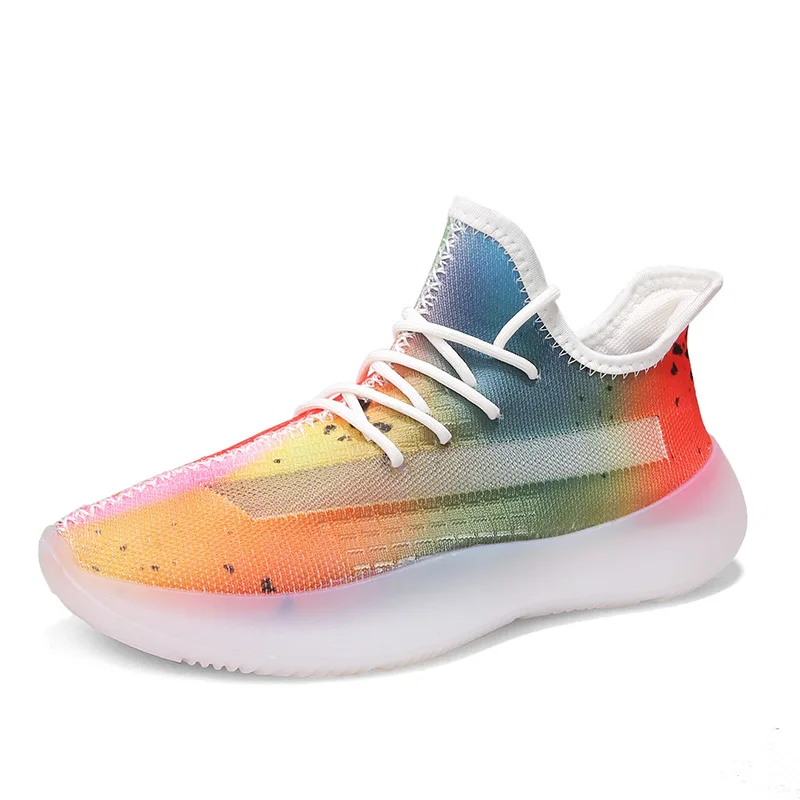 Spring Men Shoes Rubber Sneakers Men's Running Wear-Resistant Casual Korean-style Trendy Graffiti | Обувь