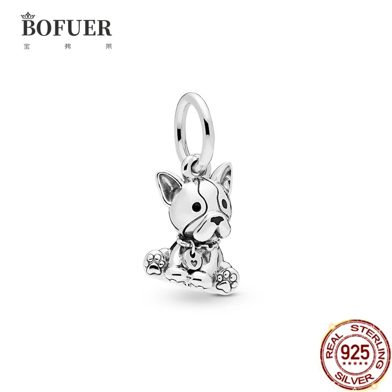 

Hot Summer Sterling Silver Happy Cute Dog Pendant Puppy Beads Fit Original 925 Charms Bracelet Bead Jewelry Making 31B
