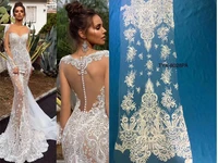 Embroidery mesh tulle lace fabric star pattern African lace fabrics wholesale for wedding 5 yardsLot