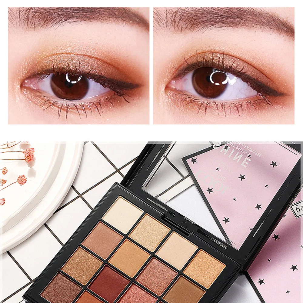 16 оттенков перламутровые блестящие тени для век Пудра Палитра матовые