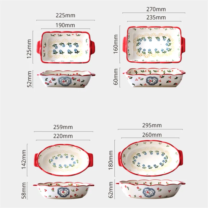 Тарелка для выпечки с красной вишней керамические обеденные блюда европейская