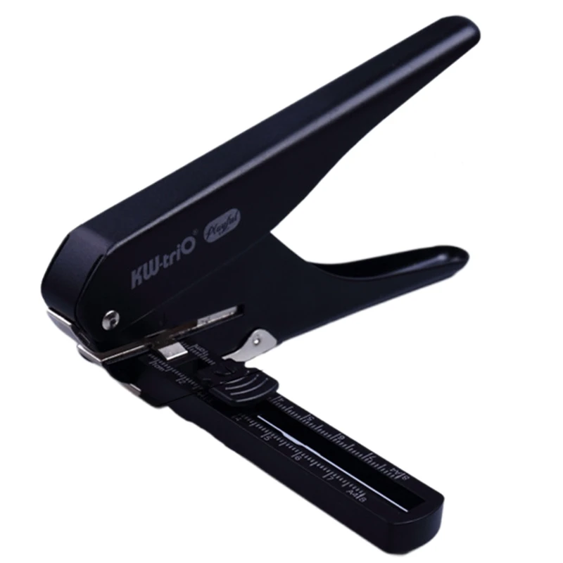 Office Adjustable Hole Puncher with Detachable Flexible Positioning Ruler Chip Tray Pitch 15-80mm | Канцтовары для офиса и